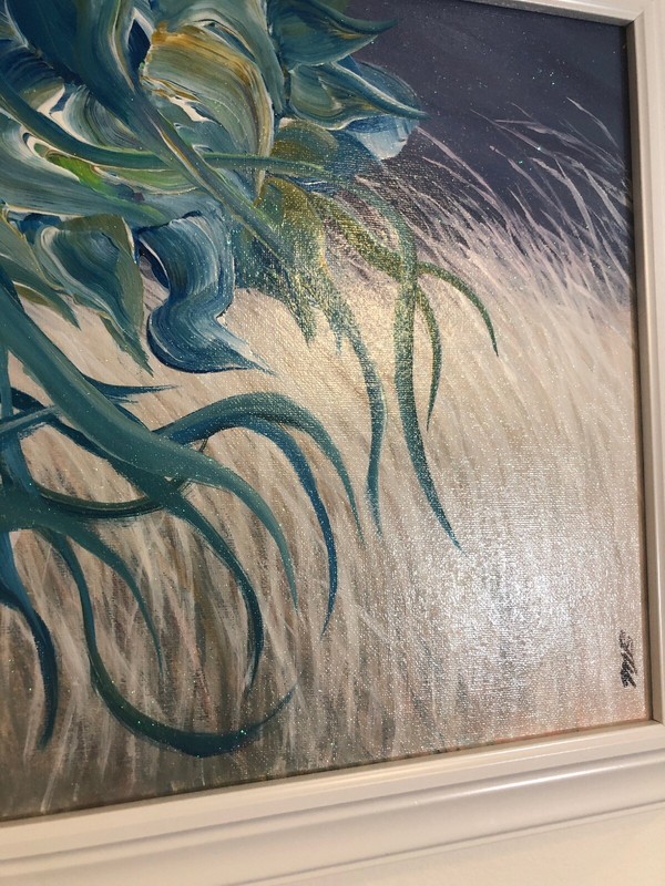 ‘Outfield’Flower Abstract Painting, Acrylic Medium Bouquet Hand Made And Signed. gallery