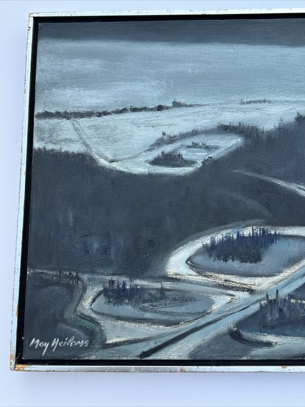 MID CENTURY PAINTING ABSTRACT LANDSCAPE EXPRESSIONISM REGIONALISM MAY HEILOMS gallery