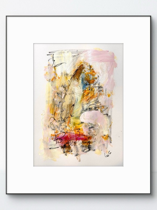 Original Abstract Expressionism 9×12 Playful Paper Handmade Signed Fine Art 21