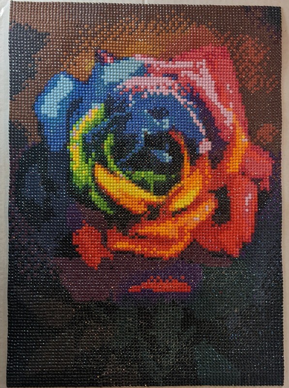 Completed- Rainbow Rose Diamond Painting / Home Wall Art Decor 30x40 cm