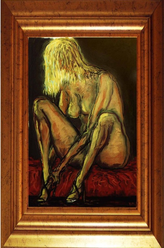 Woman Tying Her Shoe - Signed, Numbered Limited Edition Print gallery