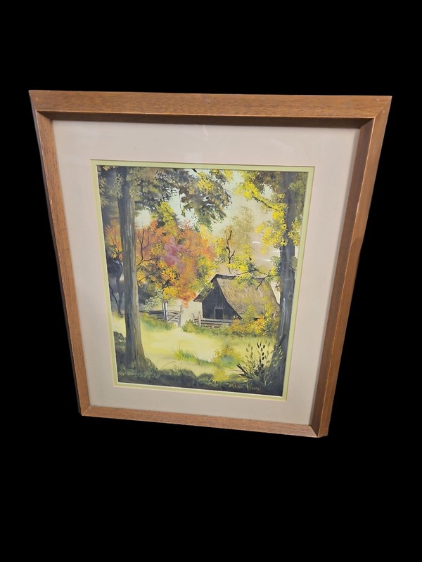 Signed MIRIAM RAGAN New Orleans Artist Watercolor Painting Louisiana Bayou House