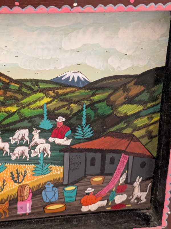 Vintage Ecuadorian Hand Crafted Tigua Folk Artwork gallery