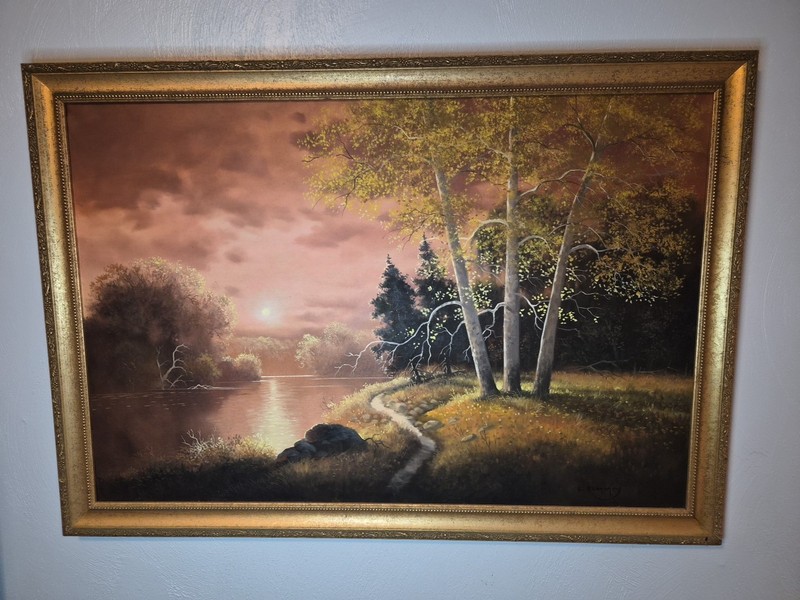 CHARLES SUMMEY OIL ON CANVAS LANDSCAPE PAINTING SIGNED BEAUTIFULLY FRAMED