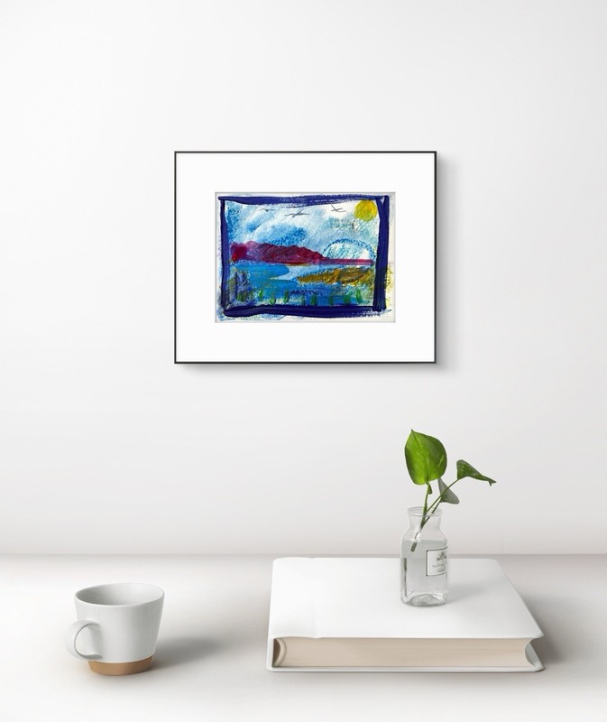 Original Abstract Expressionism 5X7 Miniature Paper Colorful Handmade Signed 10 gallery