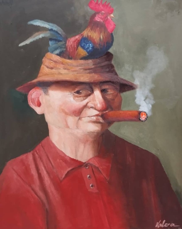 Oil on Cardboard Campesino Feliz 50×40 Cm Reinaldo Hernandez Valera (Valera )