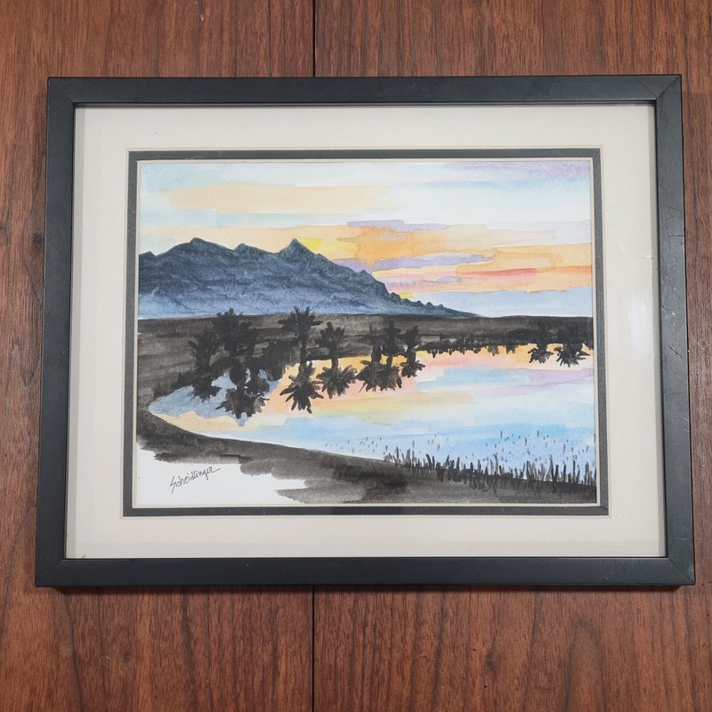 Carla Scheidlinger Watercolor Desert Oasis Twenty Nine Palms California...