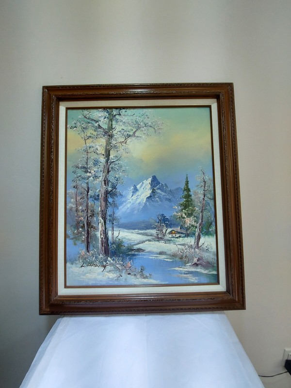L. HARDING VINTAGE OIL PAINTING ON CANVAS , SIZE 24" X 20" gallery
