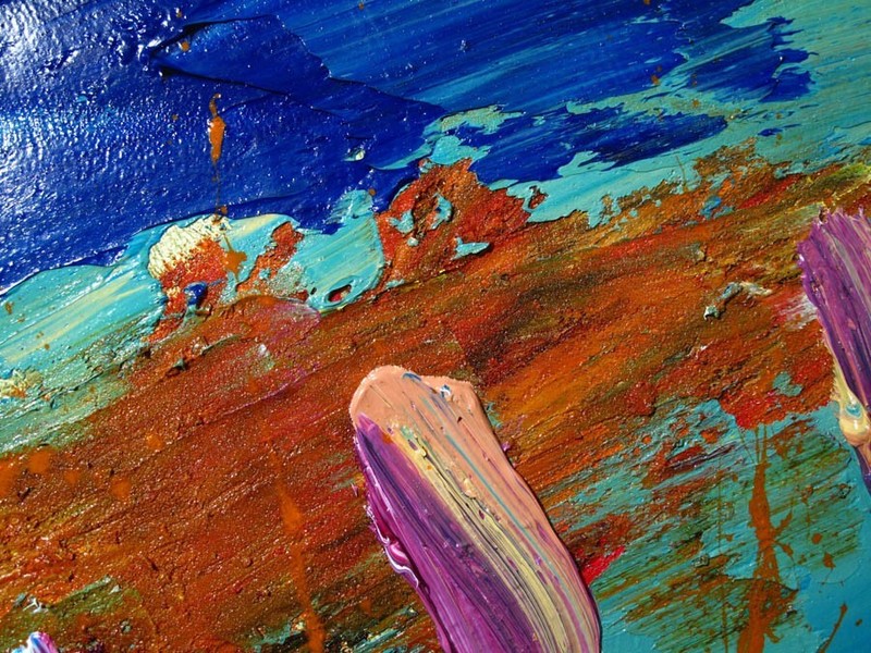 SIGNED ABSTRACT FLOWERS FLORAL█ORIGINAL█OIL█PAINTING█OUTSIDER█IMPRESSIONISM ART gallery