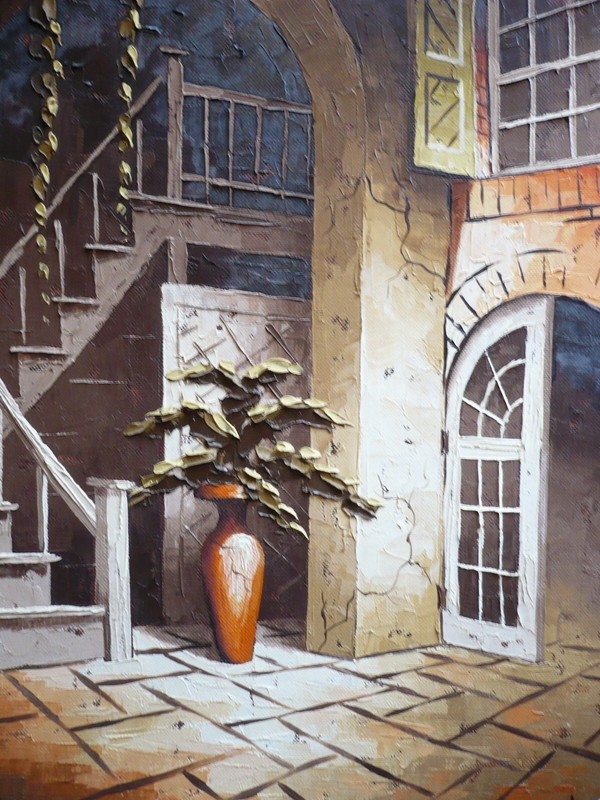 D. NICK, DICK NICK NEW ORLEANS VINTAGE OIL COURTYARD FRENCH QUARTER SIGNED OIL gallery