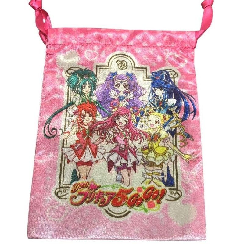 Yes! Precure 5 GoGo! Limited Lake Town Drawstring Pouch, Unused, Character Bag