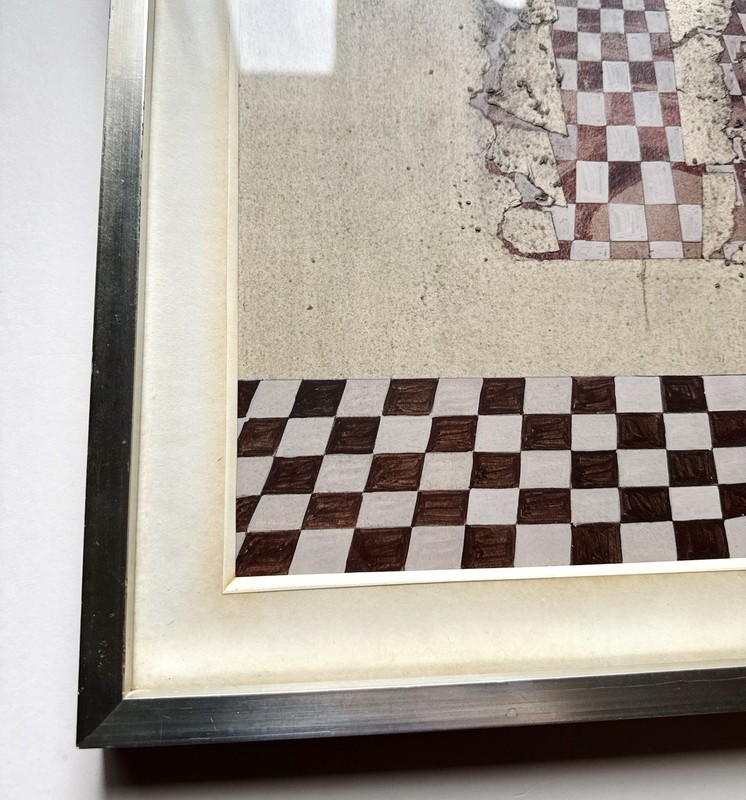Original Rinaldo Palluzzi Mixed Media Abstract Op Art Painting 1970s Spain Vtg gallery