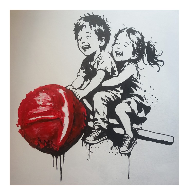 Original street art painting urban art canvas in Banksy style unique hand painted