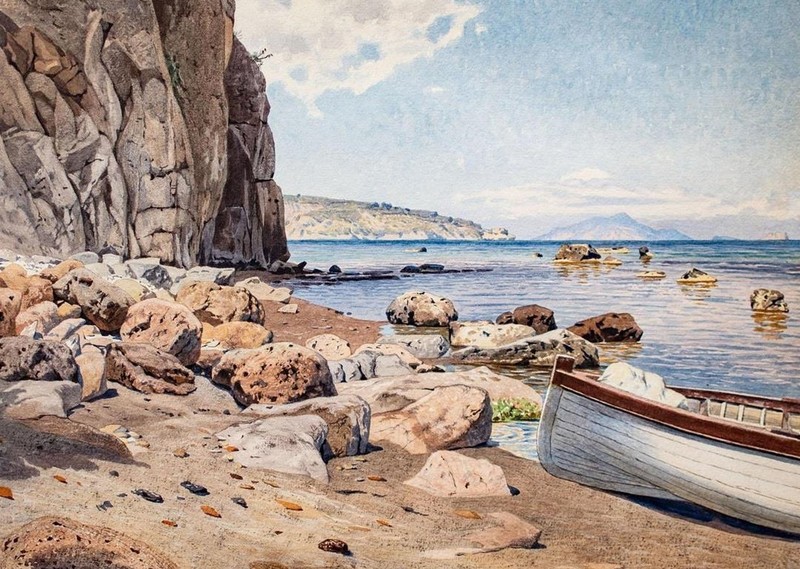 Hermann Krüger Sorrento Italy Düsseldorf painting box Romantic sign watercolor 1890 gallery