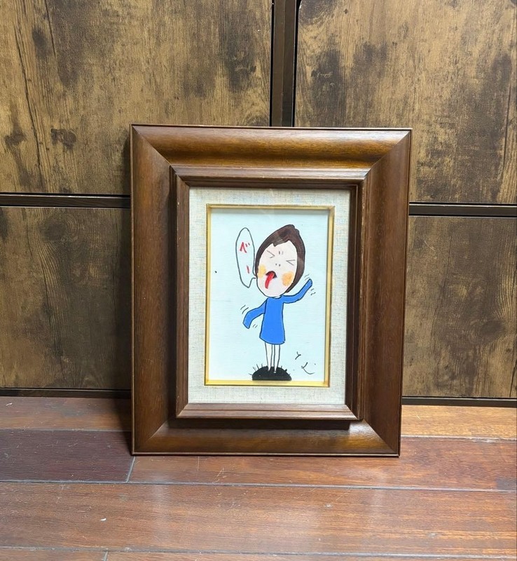 Yoshitaka Nara Oil Painting Framed Hand Painted Signed Contemporary Art