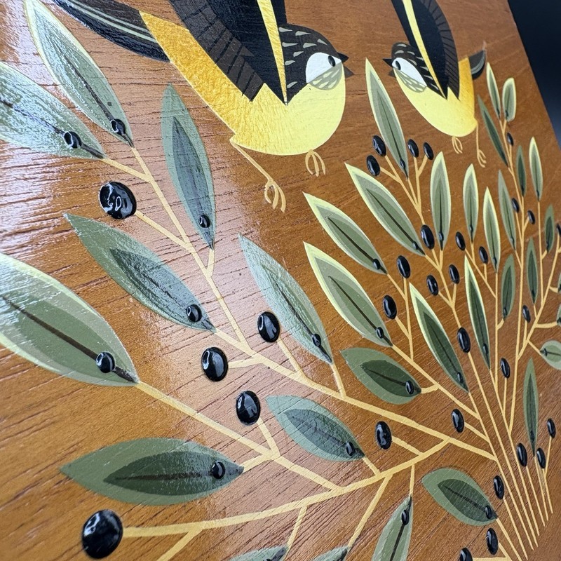 Original Painting On Wood Birds Folk Art MCM Alejandro Hidalgo Style gallery