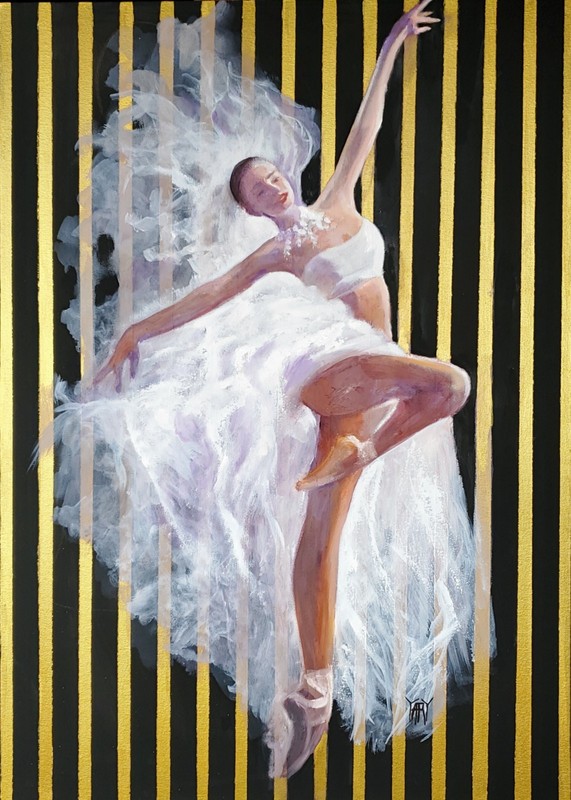 NO IMPORT FEE Ballet Dancer Modern Dance Ballerina Original Painting YARY DLUHOS
