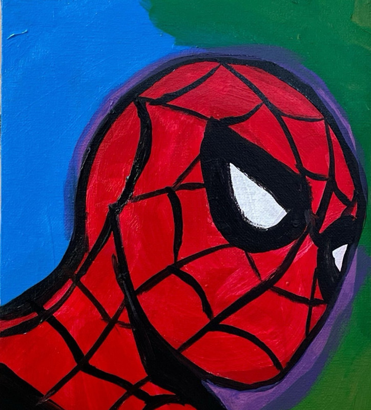 Messa Art: Spider-Man 8x10 Abstract Impressionism Original Artwork on Canvas gallery