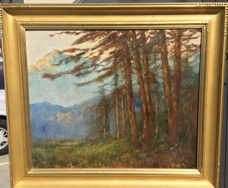 E. H. Pohl, San Diego, Ca. artist landscape oil Painting Titled "Mountain Lake" gallery
