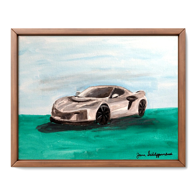Modern Realistic Car 11×14 Original Signed Canvas Acrylic BACH