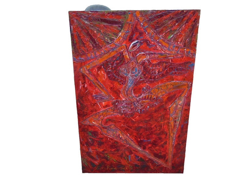 Signed Lika Volchek Moulin Rouge Oil Painting 2003 Original Artist Artwork 35×23