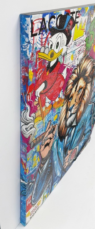 Jozza "Red Rolex!" | Huge Original Painting with Diamond Dust | 60x48" | Lion gallery
