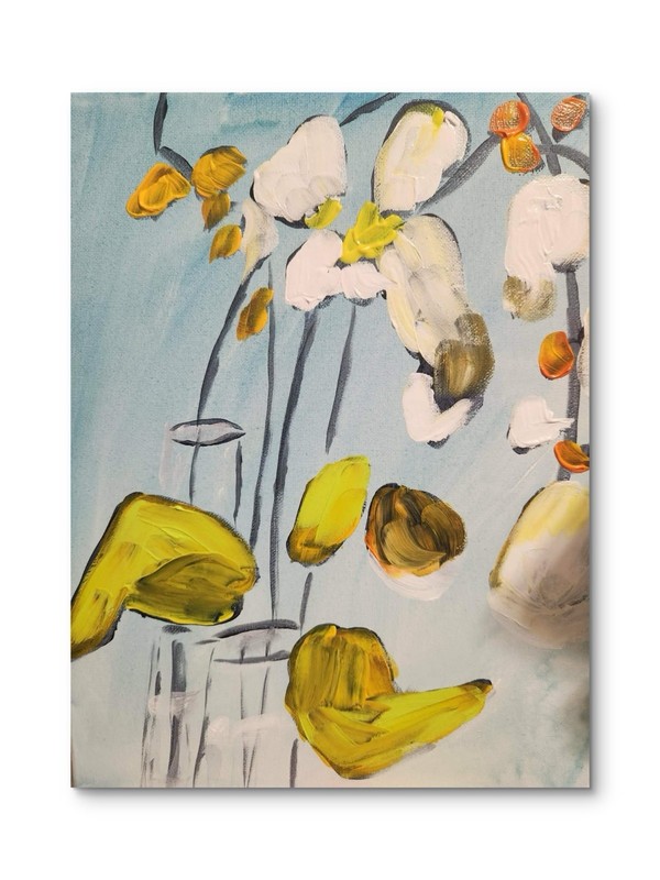 Abstract Expressioinist Flower Original Wall Art 14X11 Canvas Acrylic gallery