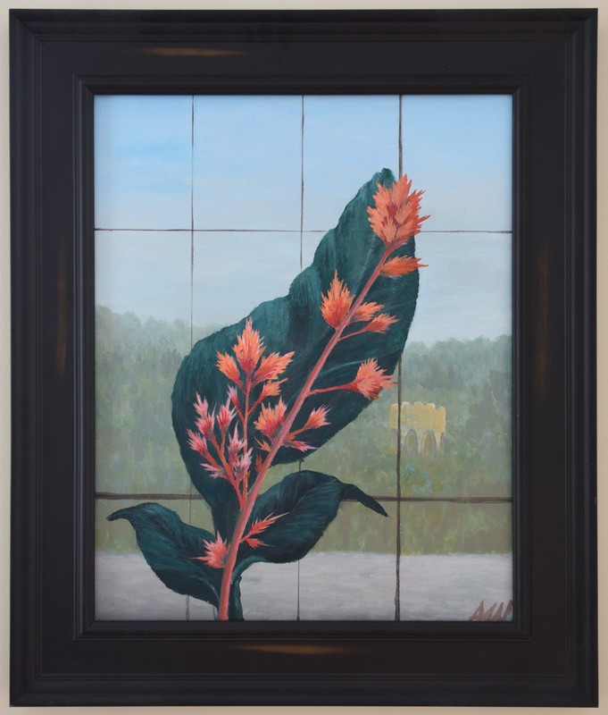 Original Painting on Canvas «Late Summer in the Garden» AW Signed