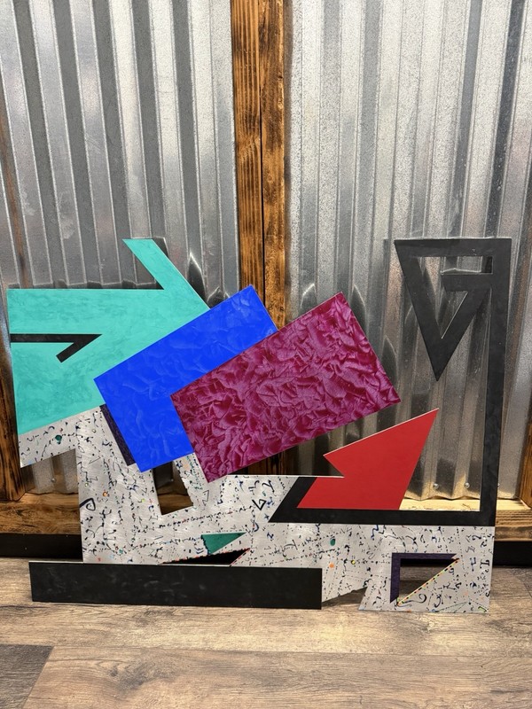 Vytas Sakalas 1987 Oil On Aluminum Cutout Abstract Artwork IMREL #25 38×30