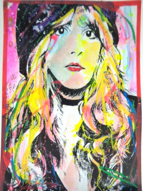 ATC  ACEO   Music STEVIE NICKS  Abstract  Art