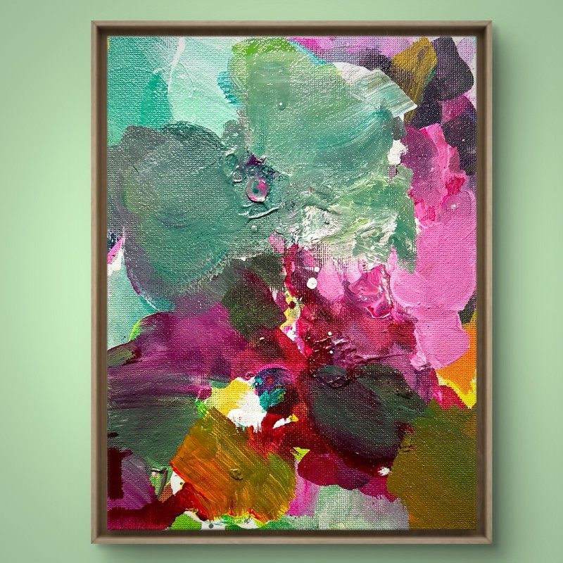 PORTIA Original Abstract Expressionist Colour 1 13x18cm Canvas Painting Tasmania