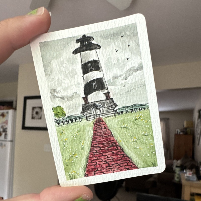Water color ACEO Bodie Island Lighthouse gallery