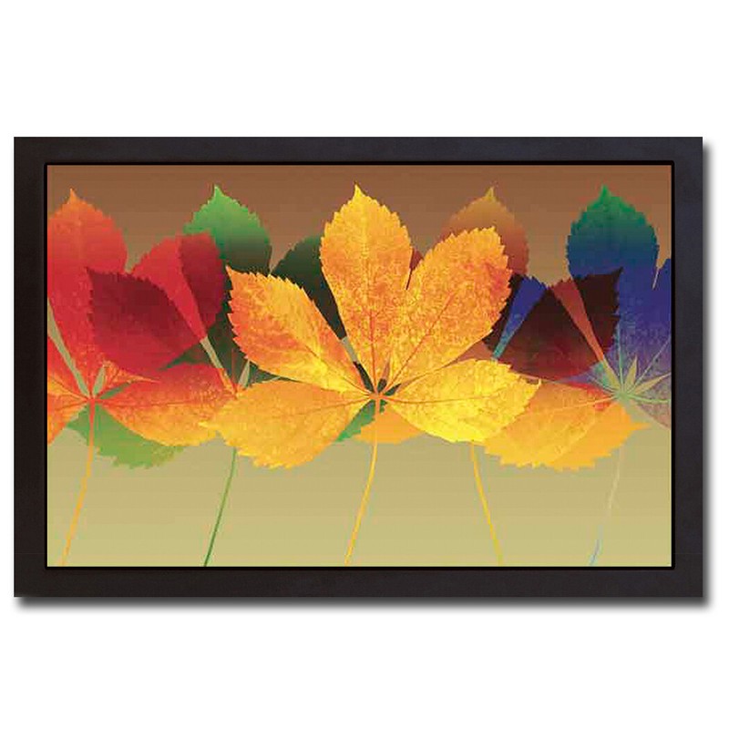 Black Framed Leaf Dance II by Mertens Canvas Artwork (14 in x 20 in Framed Size)