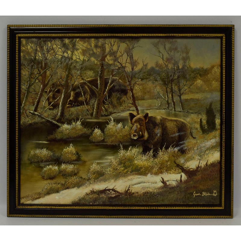 Gerhard BLUHM (1927-2007) ARTPRICE Old oil painting 26,4×22,4 in