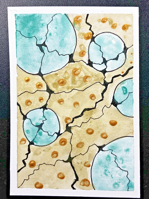 Original ACEO Artwork in Clear Sleeve + Greeting Card – NEUROGRAPHIC ABSTRACT