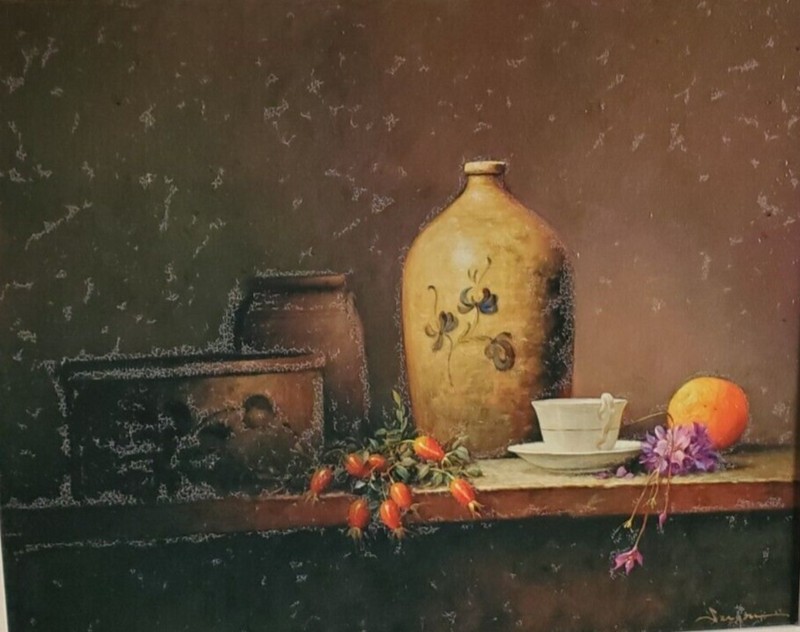 Painting - Morning Tea-Still Life - Sergon - Original Hand Embellished on Canvas gallery