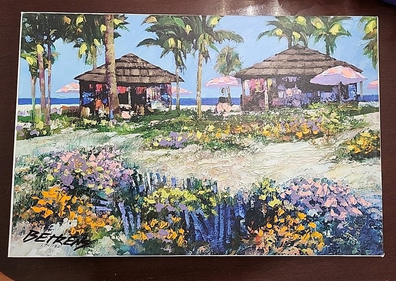 Behrens Howard Lazy Afternoon In The Carribean 12×18 Signed Giclee On Canvas COA