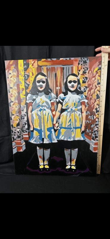 Custom Interpretation Oil Painting on Canvas of the Shining Twins (24x18) gallery