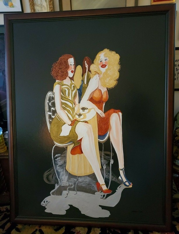 HUGE Jeanne Nash ORIGINAL OIL PAINTING ON CANVAS, 52 x 39.5 Inches, Framed