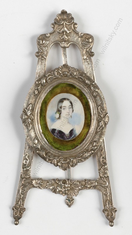 Francois Meuret (1800-1887)-Attrib. «Portrait of a young lady», fine miniature