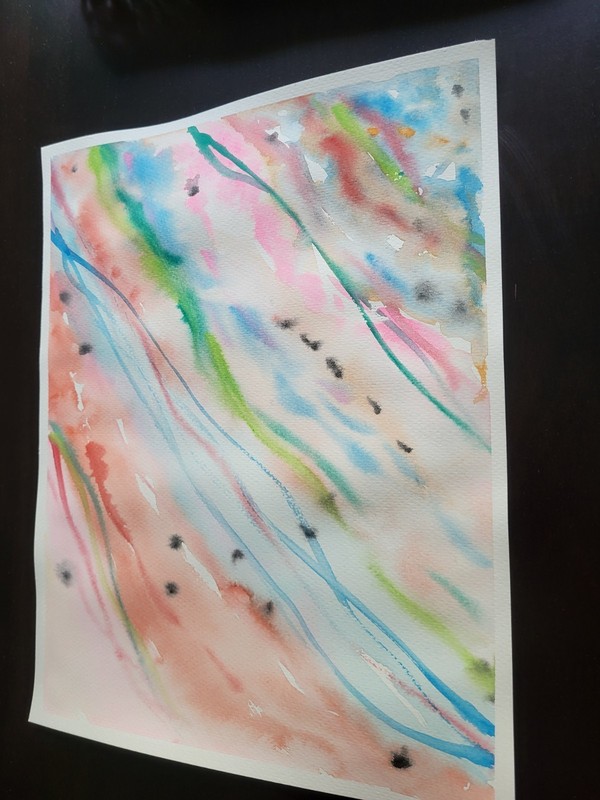 Original Abstract 11x14 on paper Watercolor handmade Modern Art contemporary gallery