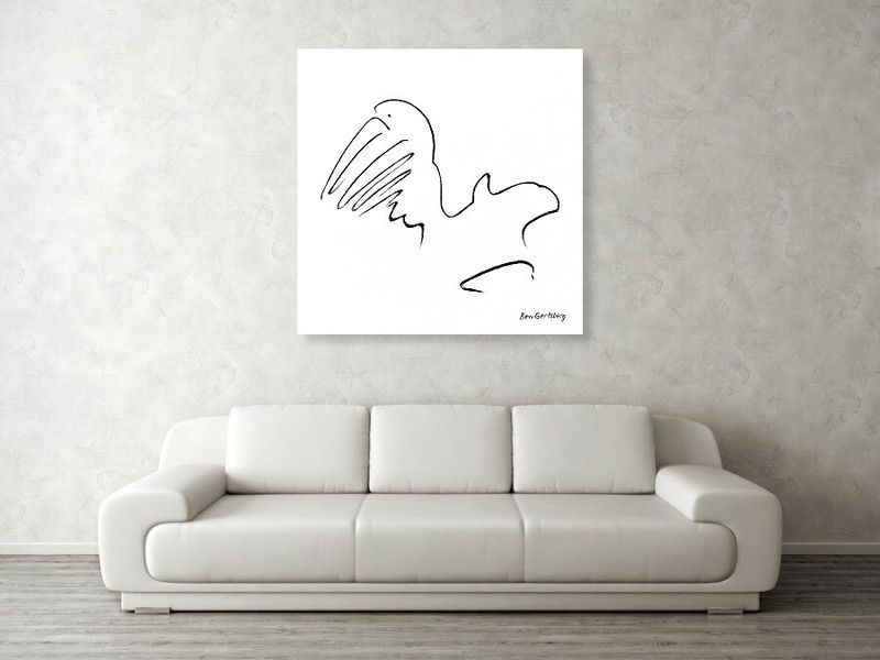 Pelican 3 - Original Abstract Acrylic and Charcoal Painting on Canvas gallery