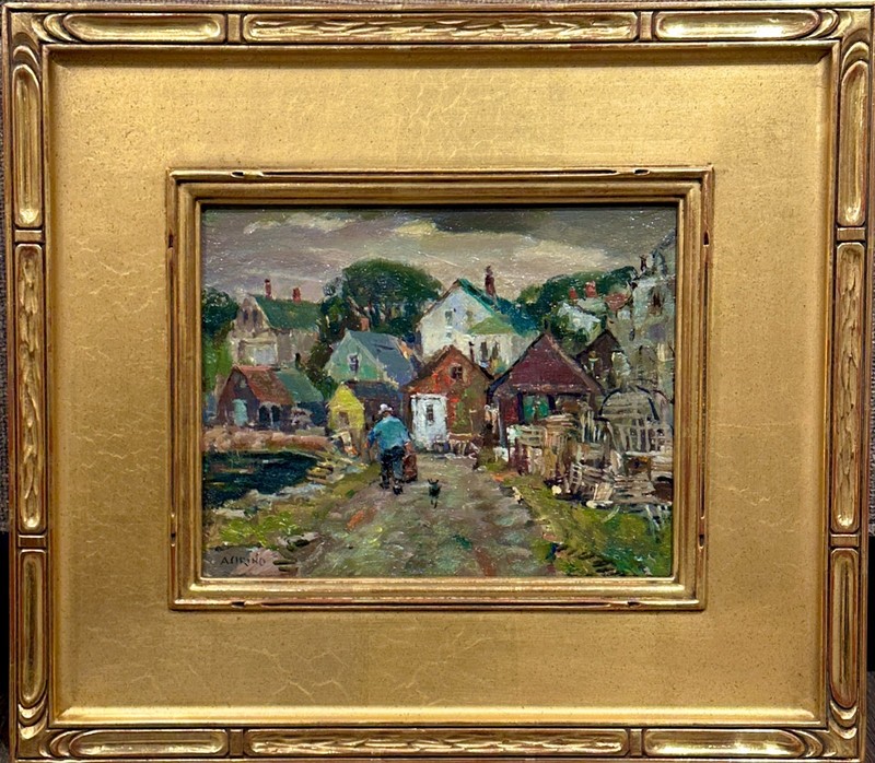Antonio Cirino Oil Painting Lobstermen’s Cove Cape Ann Harbor 8×10