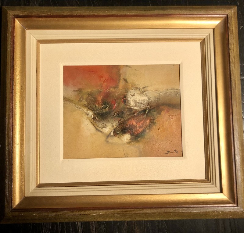 Oil painting original Sign By artist.  19 x 17″ Framed.
