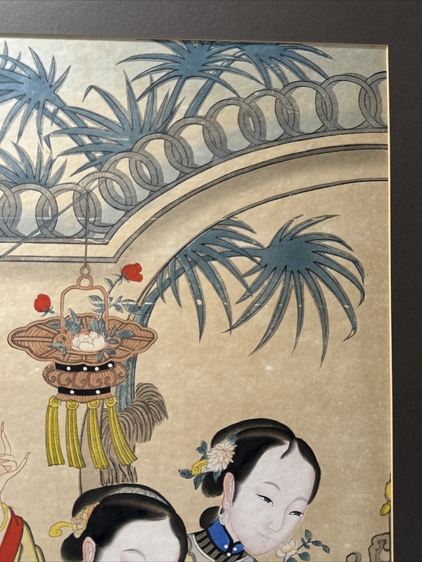 ANTIQUE CHINESE SCROLL PAINTING PORTRAIT ESTATE HEIRLOOM LARGE ICONIC VINTAGE gallery