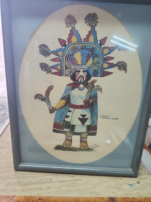Kachina Butterfly Maiden Hobi Indian Folk Art Latterman Hopi Art 1973 Signed