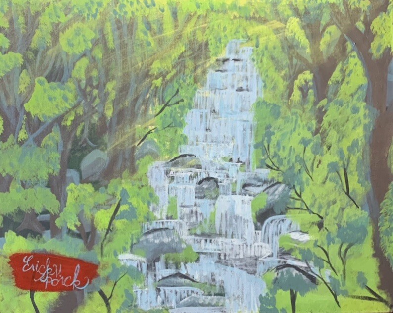 Water Fall Painting “Forest Creek Falls» 16X20 Canvas