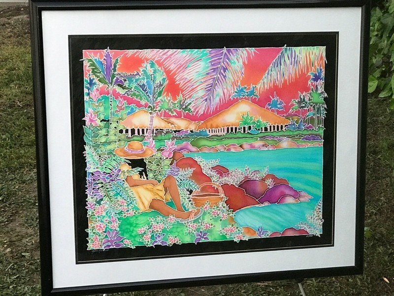 SUSAN PATRICIA Vintage HUGE HAWAII SERIGRAPH Signed Numbered & Framed 42″x36″