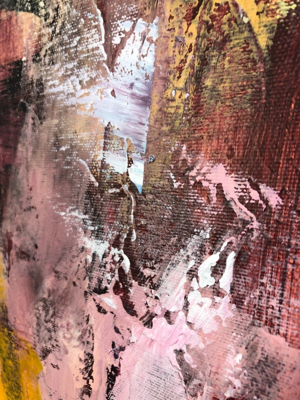 Large Abstract Expressionist Portrait Vibrant Acrylic Figurative Painting Modern gallery