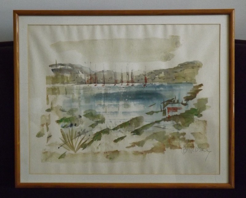 Alfred Birdsey Bermuda Harbor Nautical Seascape Original Painting 22″ x 27″